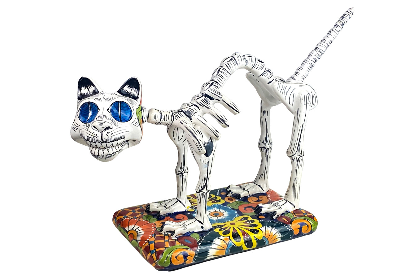 Gato y huesos grande - meksykański kot La Catriny