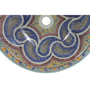 Aisa - Lavabo marocain peint à la main