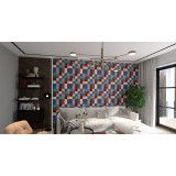 Ciruela - patchwork z płytek jednokolorowych - 90 szt. 1 m2