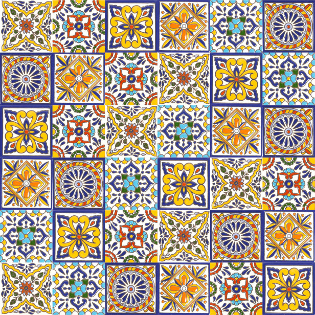 Felipe - patchwork z płytek ceramicznych z reliefem- 30 sztuk