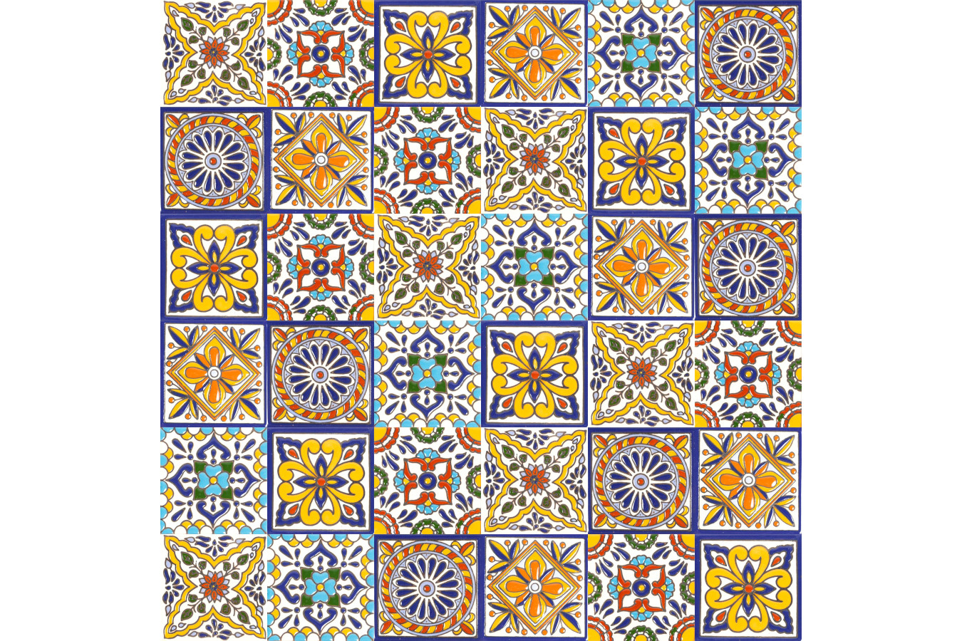 Felipe - patchwork z płytek ceramicznych z reliefem- 30 sztuk