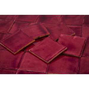 Vino Deslavado rouge - Talavera carreau rouge monochrome