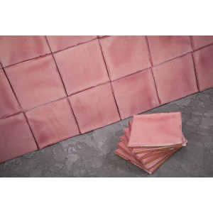 Rosa C rose - carreau monochrome Talavera