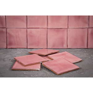 Rosa C rose - carreau monochrome Talavera