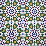 Tanger - ceramiczne płytki marokańskie 20x20 cm, 12 płytek w zestawie (0,5m2)