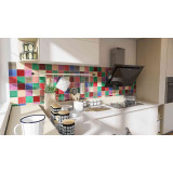 Ciruela - patchwork z płytek jednokolorowych - 90 szt. 1 m2