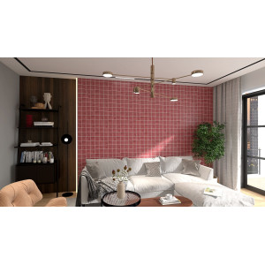 Rosa C rose - carreau monochrome Talavera
