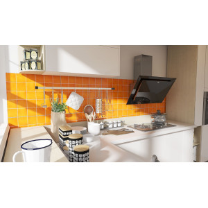 Mostaza Deslavado orange - carreaux unis