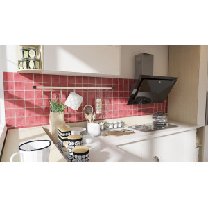 Rosa C rose - carreau monochrome Talavera