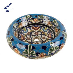 La Reina Prima - Ceramiczna umywalka zdobiona z reliefem
