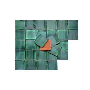 Verde Deslavado émeraude - carreaux monochromes Talavera