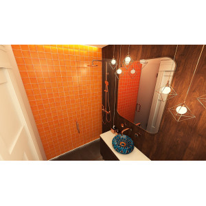 Mostaza Deslavado orange - carreaux unis