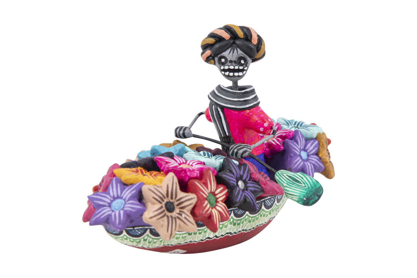 Chalupa flores chica - Figurka z gliny, rękodzieło meksykańskie