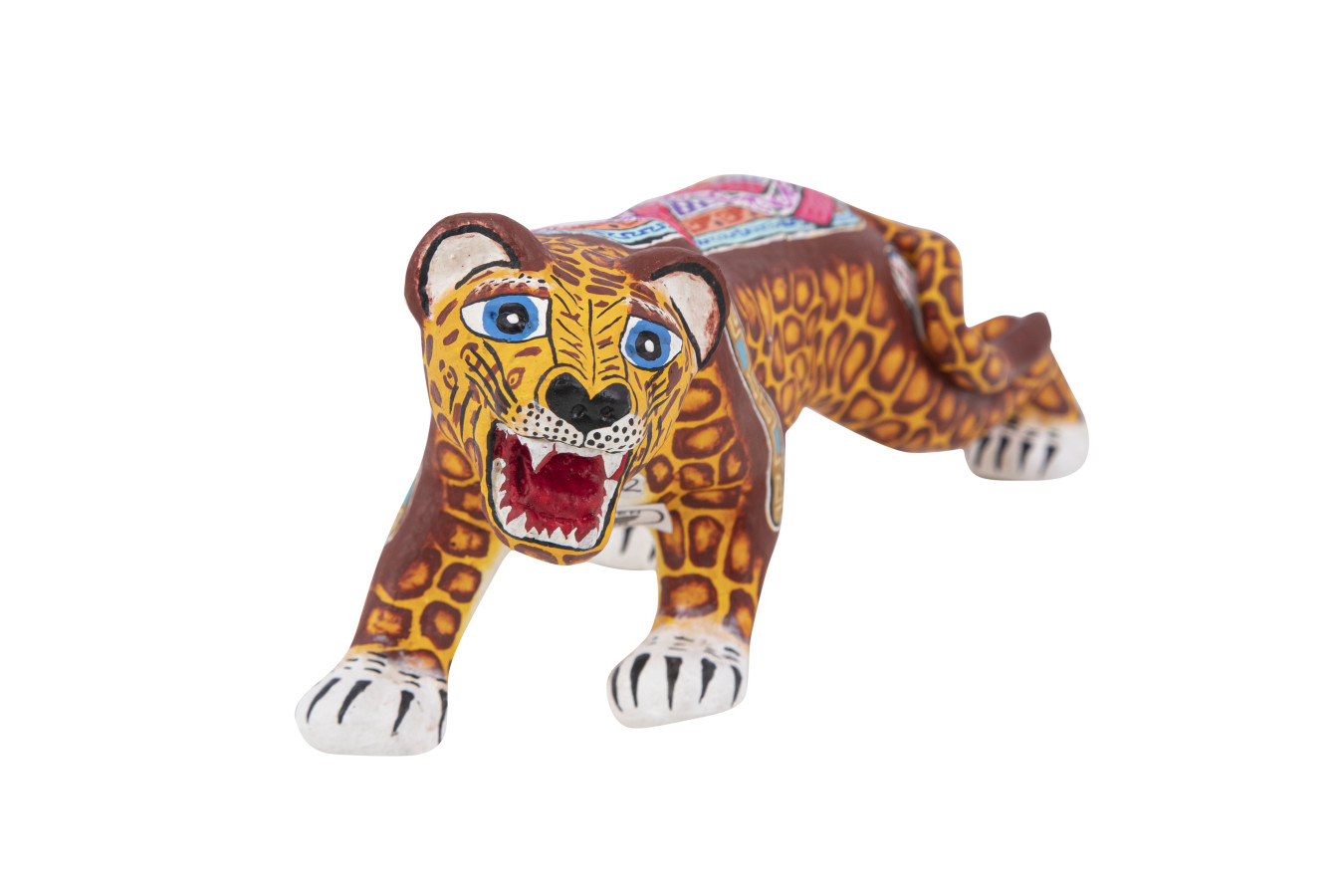 Jaguar real grecas - Jaguar figurka gliniana, rękodzieło Meksyk