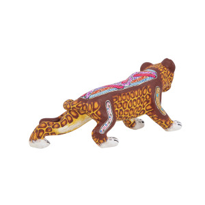 Jaguar real grecas - Jaguar figurka gliniana, rękodzieło Meksyk