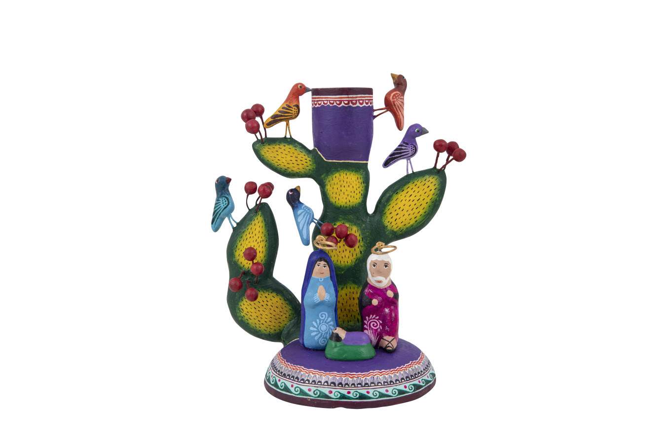 Nacimiento nopal - Figurka - świecznik, rękodzieło z gliny