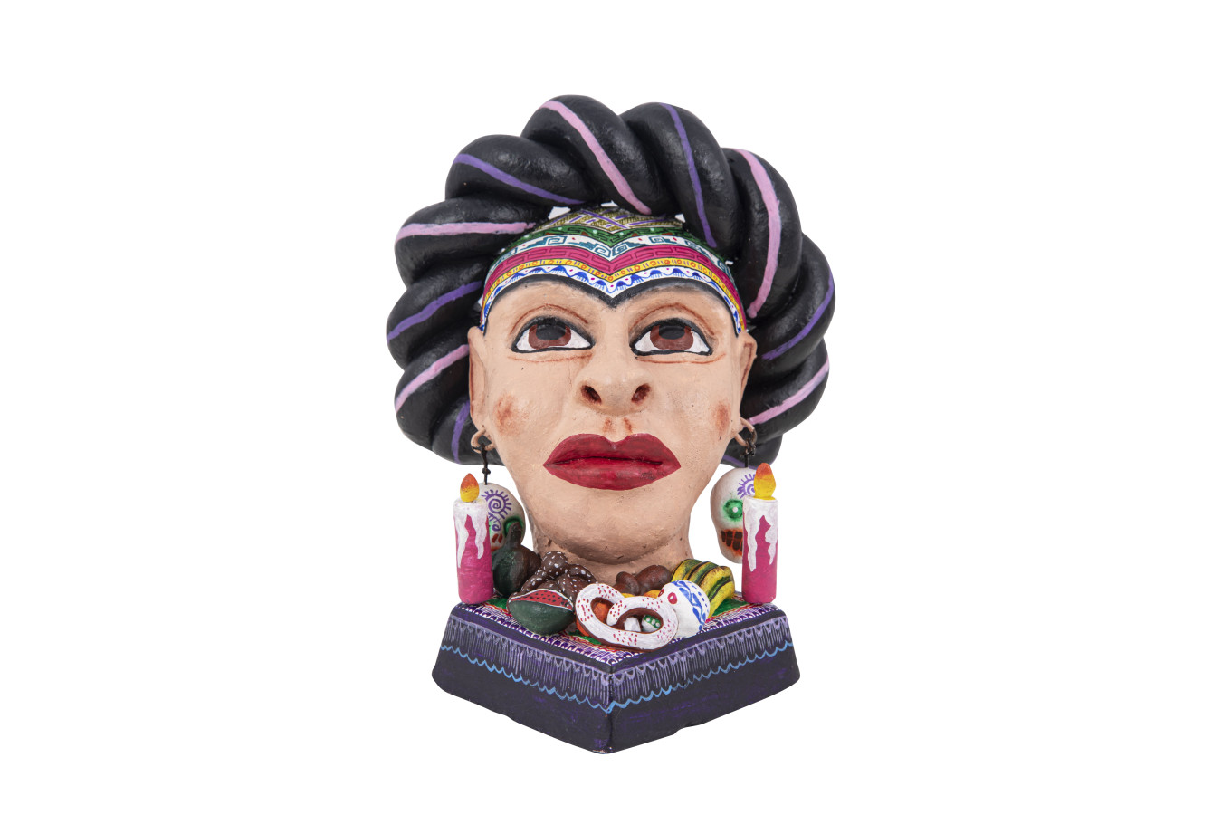 Frida Ofrenda Viva - stojąca figurka Frida głowa, rękodzieło