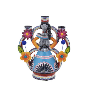 Candelero muerte mujer - Świecznik z Meksyku, wys. 27 cm