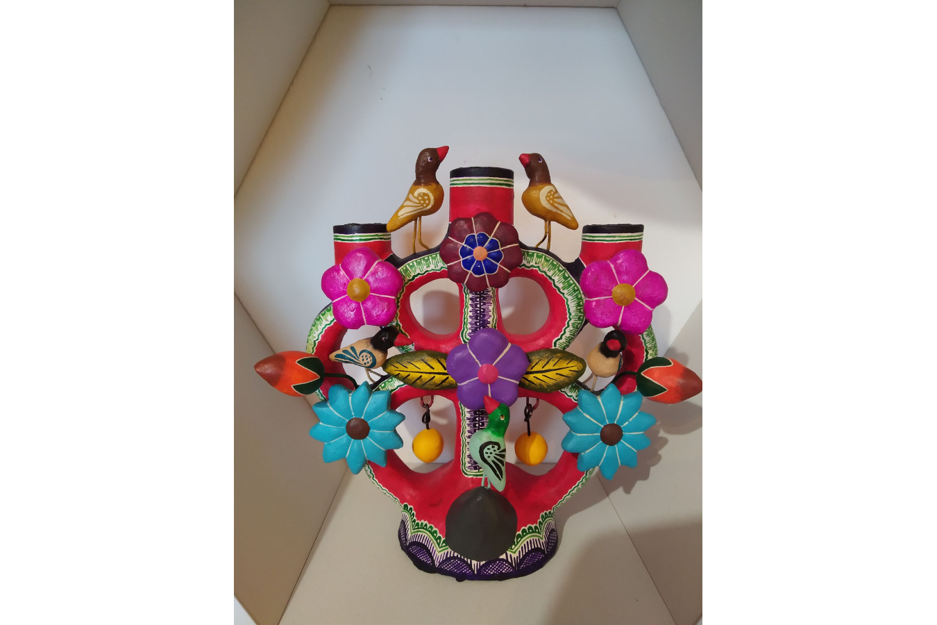 Candelabro Aves - drzewo życia z ptakami - wys. 15 x 14 cm