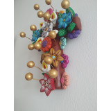 Cruz con Flores - croix du Mexique - hauteur 20 cm