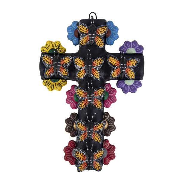 Cruz mariposa - Croix avec papillons, art populaire du Mexique