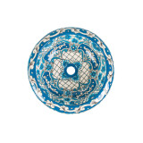 Lorena prima - Vasque ronde bleue en céramique avec motif en relief