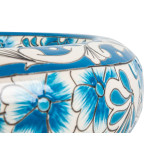 Lorena prima - Vasque ronde bleue en céramique avec motif en relief