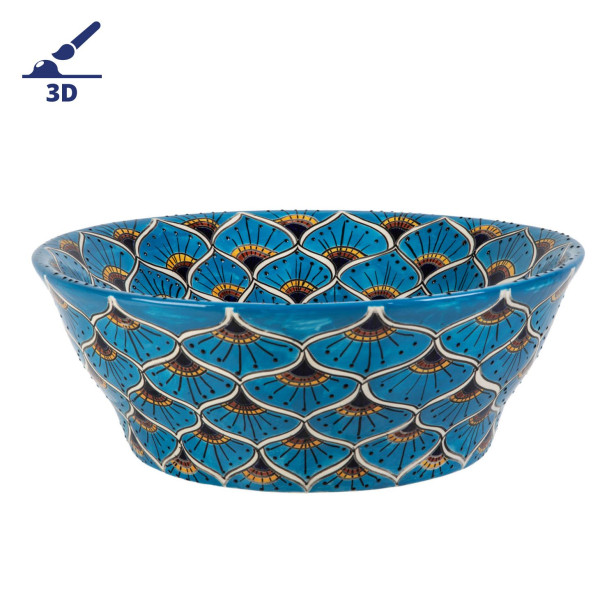 Azura prima - lavabo mexicain turquoise avec motif en relief