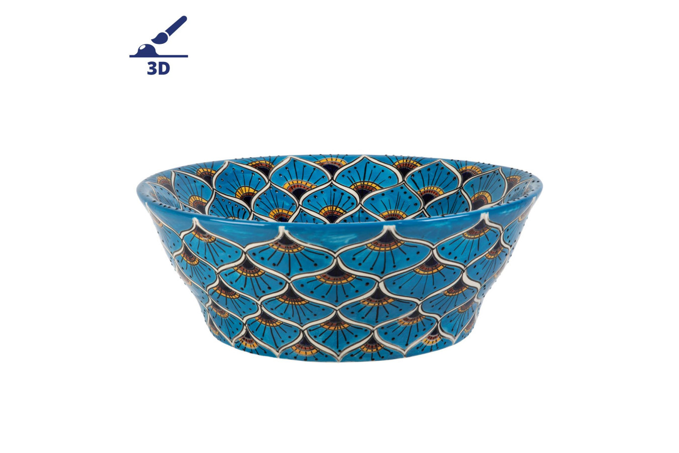 Azura prima - lavabo mexicain turquoise avec motif en relief