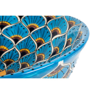 Azura prima - lavabo mexicain turquoise avec motif en relief
