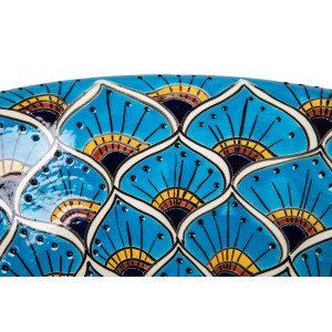 Azura prima - lavabo mexicain turquoise avec motif en relief