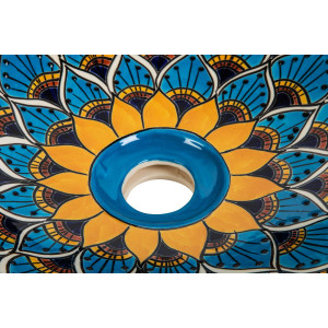 Azura prima - lavabo mexicain turquoise avec motif en relief