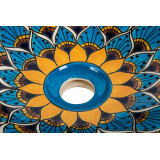 Azura prima - lavabo mexicain turquoise avec motif en relief