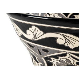 Atalaya prima - lavabo mexicain noir avec motif en relief