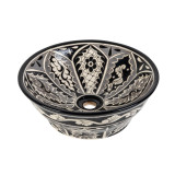 Atalaya prima - lavabo mexicain noir avec motif en relief