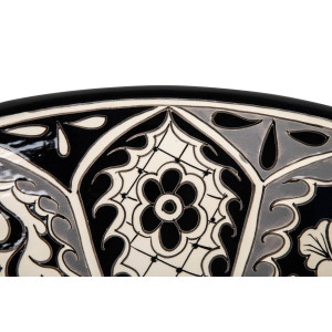 Atalaya prima - lavabo mexicain noir avec motif en relief