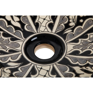 Atalaya prima - lavabo mexicain noir avec motif en relief