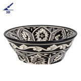 Atalaya prima - lavabo mexicain noir avec motif en relief