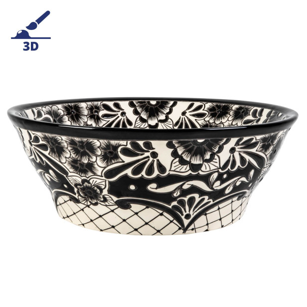 Serena prima - Lavabo mexicain noir avec motif en relief