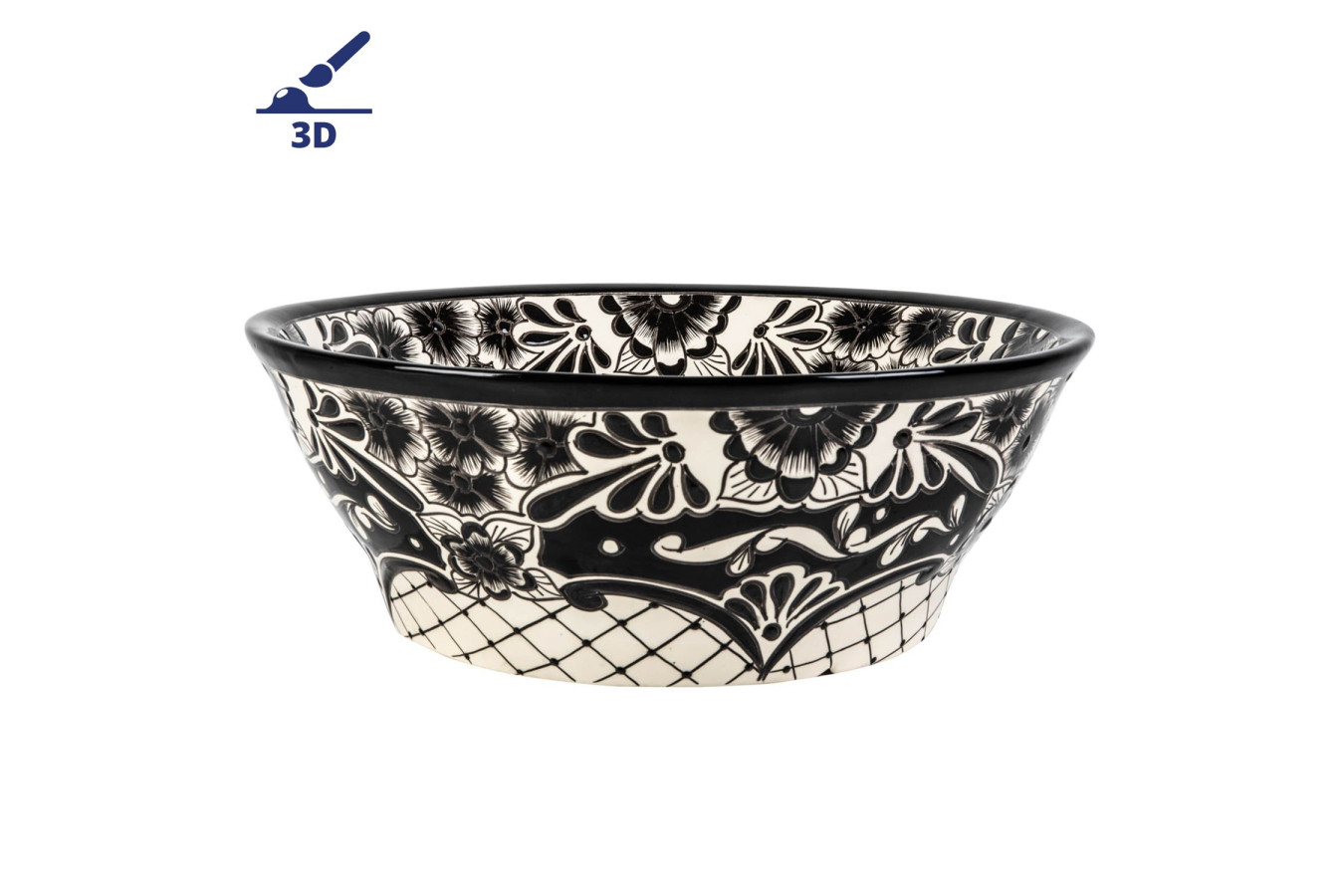 Serena prima - Lavabo mexicain noir avec motif en relief