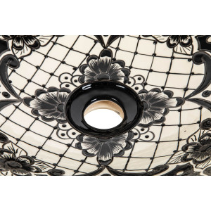 Serena prima - Lavabo mexicain noir avec motif en relief