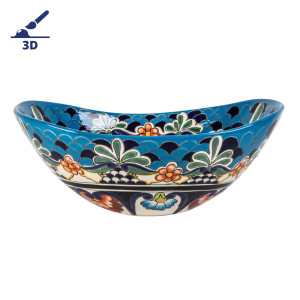 La Reina prima - Talavera lavabo mexicain décoré avec relief