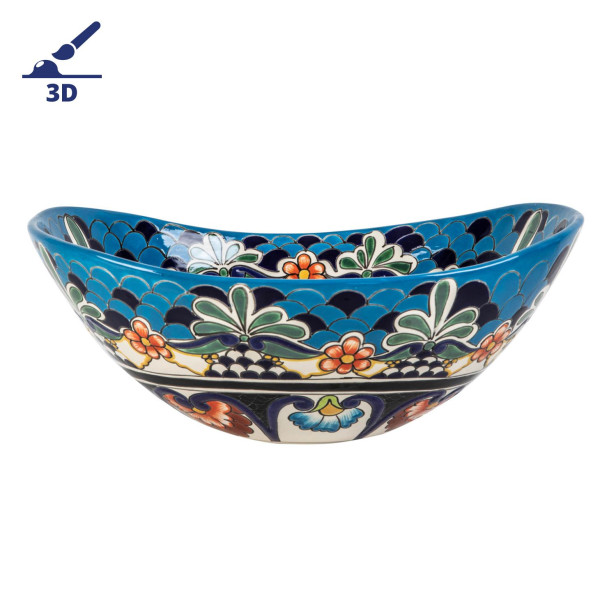 La Reina prima - Talavera lavabo mexicain décoré avec relief