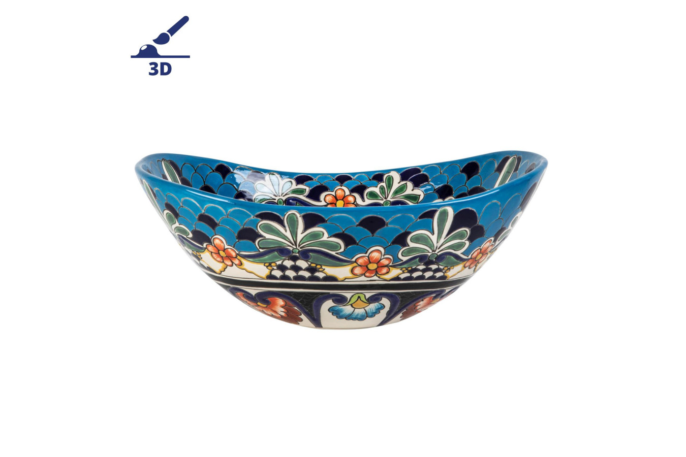 La Reina prima - Talavera lavabo mexicain décoré avec relief