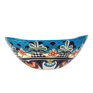 La Reina prima - Talavera lavabo mexicain décoré avec relief