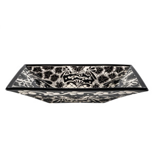 Serena prima - Lavabo mexicain noir décoré en relief
