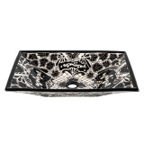 Serena prima - Lavabo mexicain noir décoré en relief