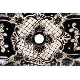 Serena prima - Lavabo mexicain noir décoré en relief