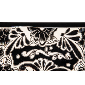 Serena prima - Lavabo mexicain noir décoré en relief
