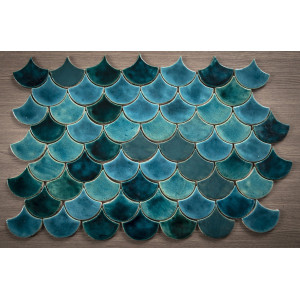 Écaille de poisson - Série de carreaux "Agitated Sea" de la série "L'eau".